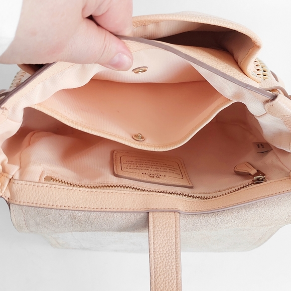 Coach Dakota Whipstitch Apricot Leather Saddle Bag - Picture 13 of 16